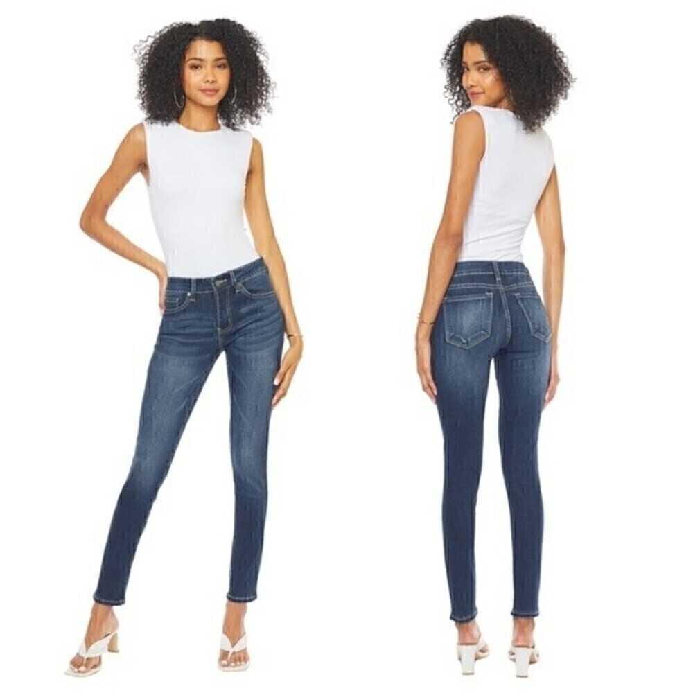 New! Kancan Francesca Mid Rise Tapered Super Skinny Jeans